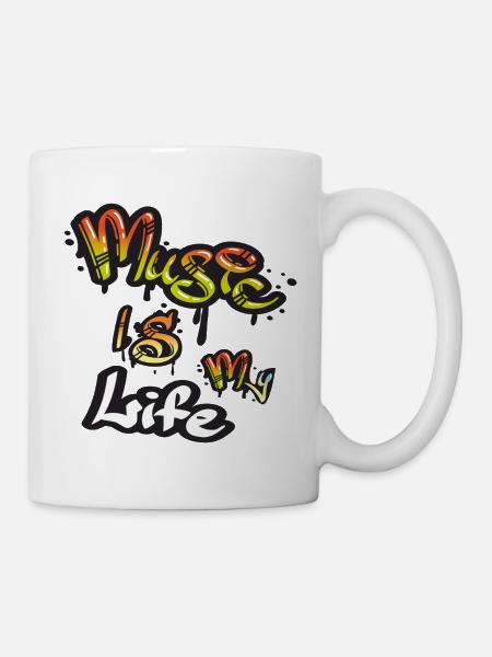 Musik Ist Leben Graffiti - Tasse - Weiß