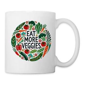 Eat More Veggies Circular Veggie Design - Mug - white - Right