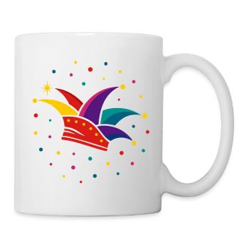 Casquette de fou avec confettis – Carnaval & Carnaval - Mug blanc - blanc - Droite