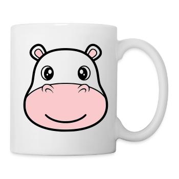 Nilpferd Kopf Gesicht Maske Lächeln - Tasse - Weiß - Rechts