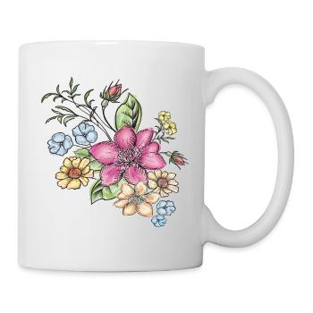 Motif floral floral - Mug blanc - blanc - Droite