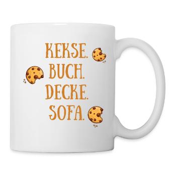 Kekse Buch Decke Sofa - Tasse - Weiß - Rechts