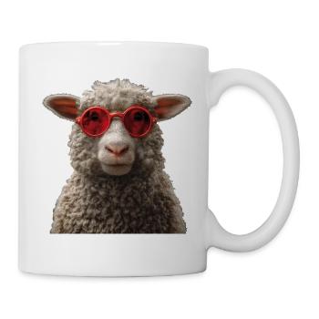 Schaf mit Sonnebrille - Tasse - Weiß - Rechts