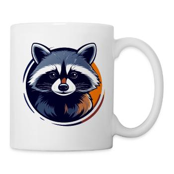 Motif de portrait de tête de raton laveur cool - Mug blanc - blanc - Droite