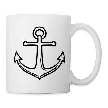 Anker Symbol Outline - Tasse - Weiß - Rechts