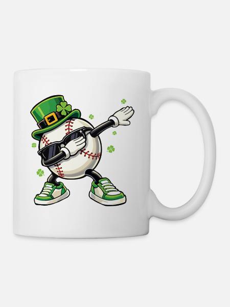 Baseball-Leprechaun St. Patrick's - Tasse - Weiß