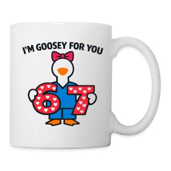 Gans Verrückte 67 Valentinstag Meme Liebe - Tasse - Weiß - Rechts