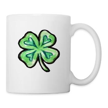 Trèfle aquarelle lime - Mug blanc - blanc - Droite