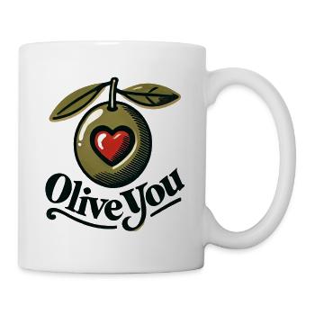 Olive You Heart Retro Emblem - Mug - white - Right