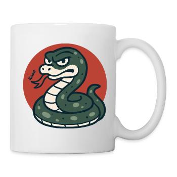Cartoon Snake in Red Circle - Mug - white - Right
