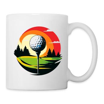 Golf Ball Golf Course Golf Tee Landscape Golf Motif - Mug - white - Right