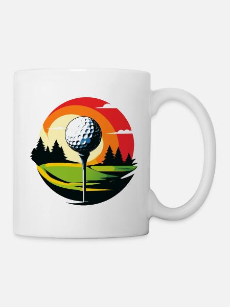 Golf Ball Golf Terrain Golf Golf Thème du Golf - Mug blanc - blanc