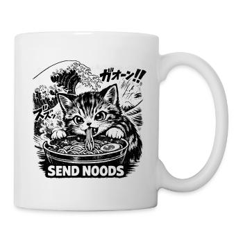 Katze isst Ramen Nudeln Poster - Tasse - Weiß - Rechts