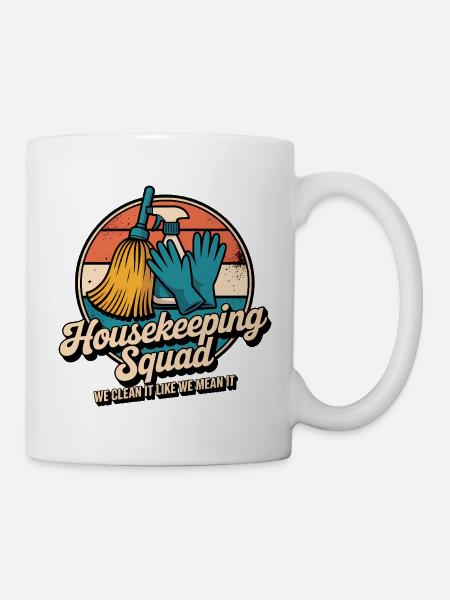 Lustiges Putzen Design - Tasse - Weiß