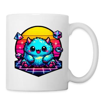 Neon fluffy monster - Mug - white - Right
