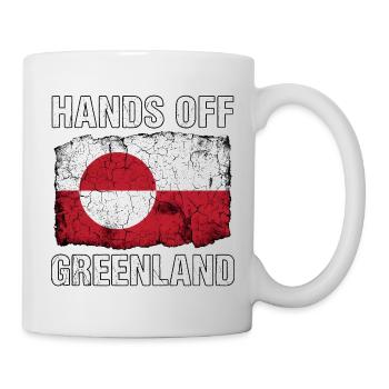 Hands Off Greenland Distressed Flag Design - Tasse - Weiß - Rechts