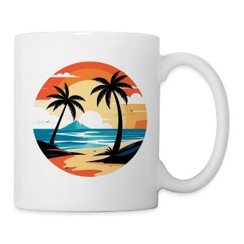 Soirée tropicale sur le cercle de plage - Mug blanc - blanc - Droite