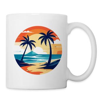 Sunset Palm Beach Island Beach Motif - Mug - white - Right