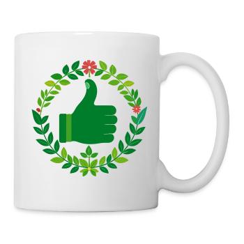 Grüner Daumen Naturliebe Pflanzenflüsterer Motiv - Tasse - Weiß - Rechts
