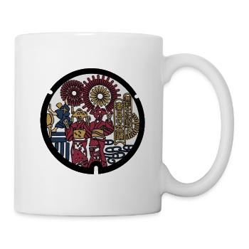 Dance, festival, kimono and fireworks - Mug - white - Right