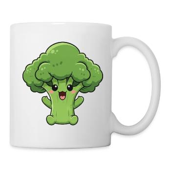 Brocoli sucré, légumes de dessins animés, joie riante - Mug blanc - blanc - Droite