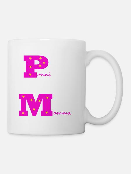 Maman poney rose avec des étoiles - Mug blanc - blanc