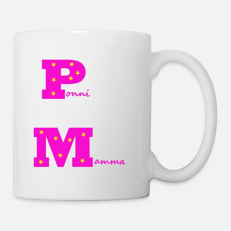 Pony-Mama rosa mit Sternen - Tasse - Weiß