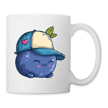 Kawaii Blaubeere mit Cap - Tasse - Weiß - Rechts