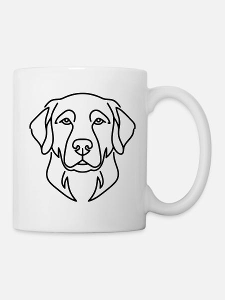 Labrador Kopf Hund Portrait Vektor - Tasse - Weiß