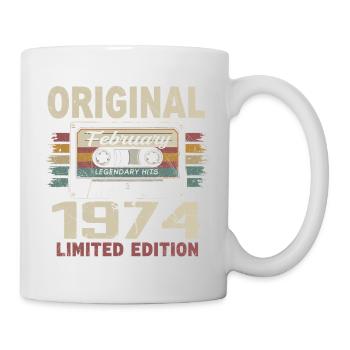 Février 1974, Cadeau d'Anniversaire février 1974 - Mug blanc - blanc - Droite