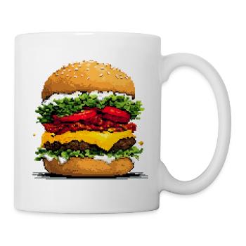 Pixelhamburger Retro Pixel Art - Mug - white - Right
