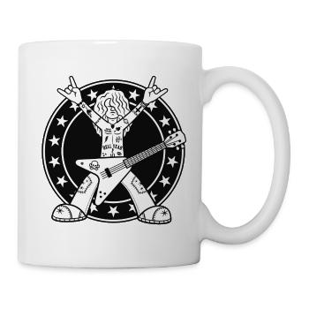 Heavy Metal Cartoon Guitarist - Mug - white - Right