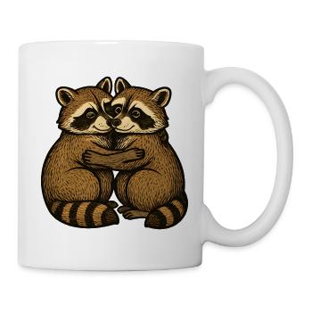 Two raccoons hug - Mug - white - Right