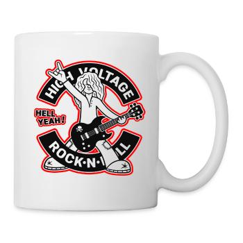 Guitariste de dessin animé rock and roll High Voltage - Mug blanc - blanc - Droite