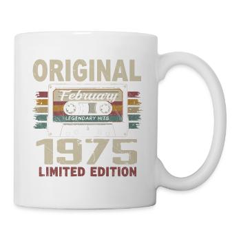 Februar 1975, Februar 1975 Geburtstagsgeschenk - Tasse - Weiß - Rechts