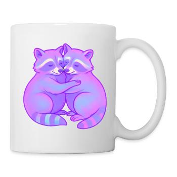 Neon Cuddly Raccoons Duo - Mug - white - Right