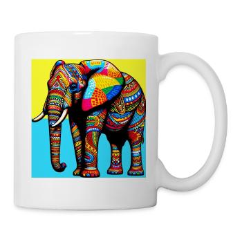 Elefant - Tasse - Weiß - Rechts
