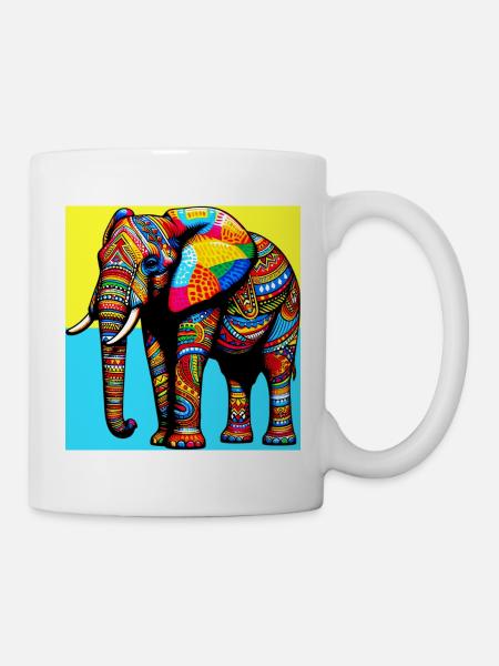 Elefant - Tasse - Weiß