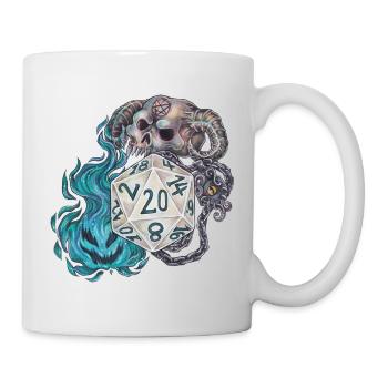 Rollenspiel Tabletop D20 Würfel Geschenk Warlock - Tasse - Weiß - Rechts