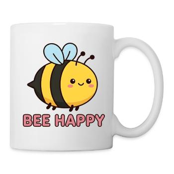 Bee Happy | Cute Kawaii Honey Bee Pun - Mug - white - Right