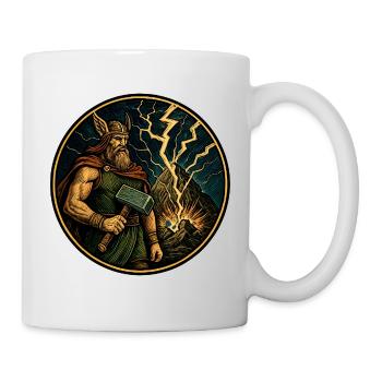 Thor mit Hammer - Tasse - Weiß - Rechts