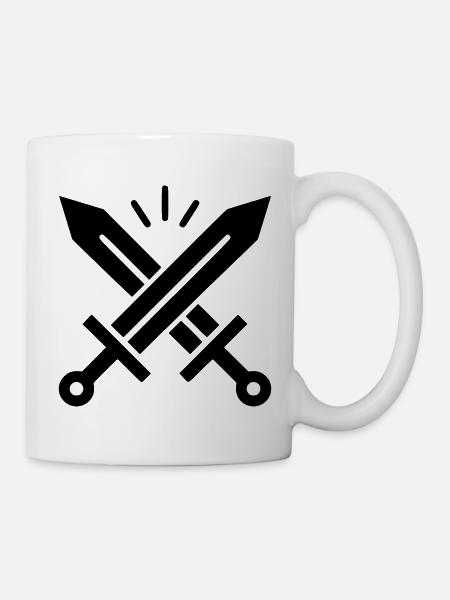 Gekreuzte Schwerter Wappen - Tasse - Weiß