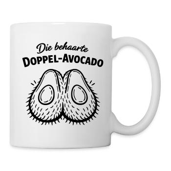 Doppel Avocado behaart unter der Gürtellinie - Tasse - Weiß - Rechts