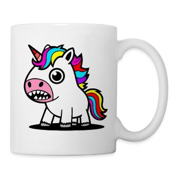 Motif coloré de licorne de dessin animé - Mug blanc - blanc - Droite