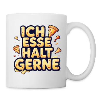 J’aime juste manger de la pizza - Mug blanc - blanc - Droite