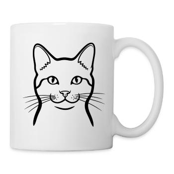 Gribouillis de Chat Minimum Animaux - Mug blanc - blanc - Droite