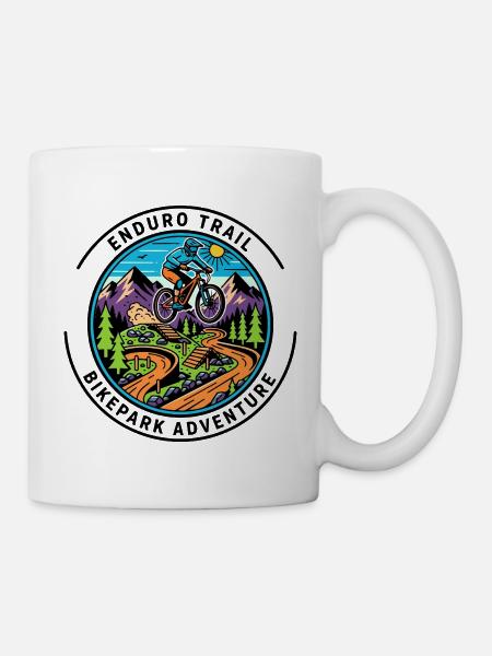 Bergpfad Radfahrer Badge - Tasse - Weiß