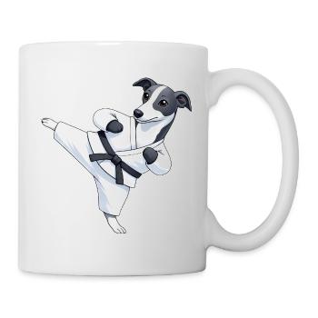 Dessins martiaux de Karaté Greyhound mignons - Mug blanc - blanc - Droite