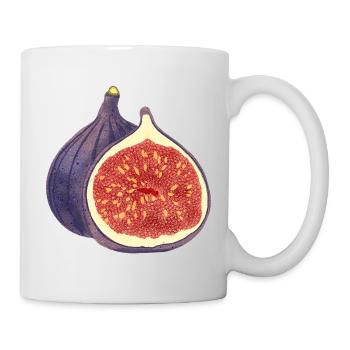 Geöffnete Feige – Frucht-Illustration - Tasse - Weiß - Rechts