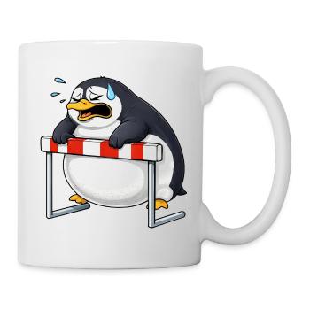 Mignon, pengouin cartoon, drôle de barrière antisportive - Mug blanc - blanc - Droite